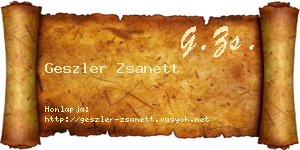 Geszler Zsanett névjegykártya